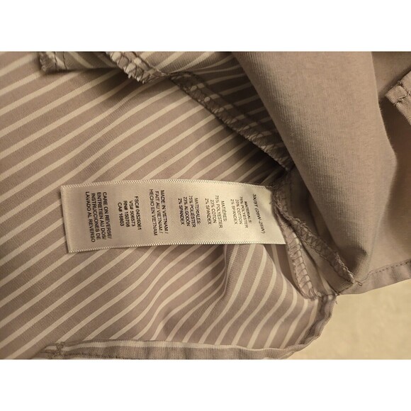 STUDIO 1886 Gray White Striped Collared Button Down Tunic Shirt Size 3X - Picture 6 of 13